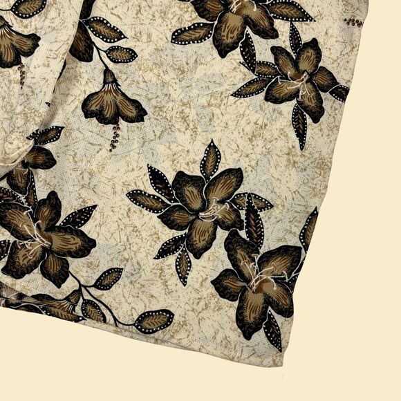 Vintage Alfred Dunner 90s blouse, size 14 beige floral blouse 1990s button down - Picture 3 of 9